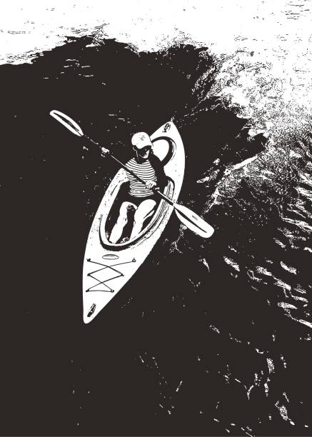 bildbanksillustrationer, clip art samt tecknat material och ikoner med kajak och paddling på en minneapolis sjö under sommaren. lake på öarna. - woman kayaking