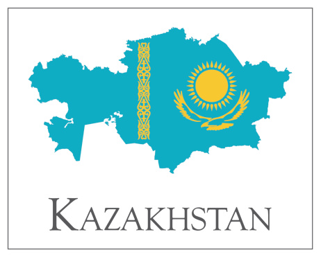 Kazakhstan flag map