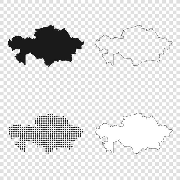 Kazakhstan maps for design - Black, outline, mosaic and white Map of Kazakhstan for your own design. With space for your text and your background. Four maps included in the bundle: - One black map. - One blank map with only a thin black outline (in a line art style). - One mosaic map. - One white map with a thin black outline. The 4 maps are isolated on a blank background (for easy change background or texture).The layers are named to facilitate your customization. Vector Illustration (EPS10, well layered and grouped). Easy to edit, manipulate, resize or colorize. kazakhstan stock illustrations