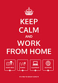 Facing pandemic crises productively. Work from home checklist icons. Business continuity management.