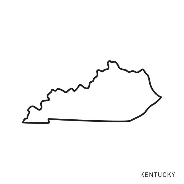 Kentucky - States of USA Outline Map Vector Template Illustration Design. Editable Stroke. Kentucky - States of USA Outline Map Vector Template Illustration Design. Editable Stroke. Vector EPS 10. kentucky stock illustrations
