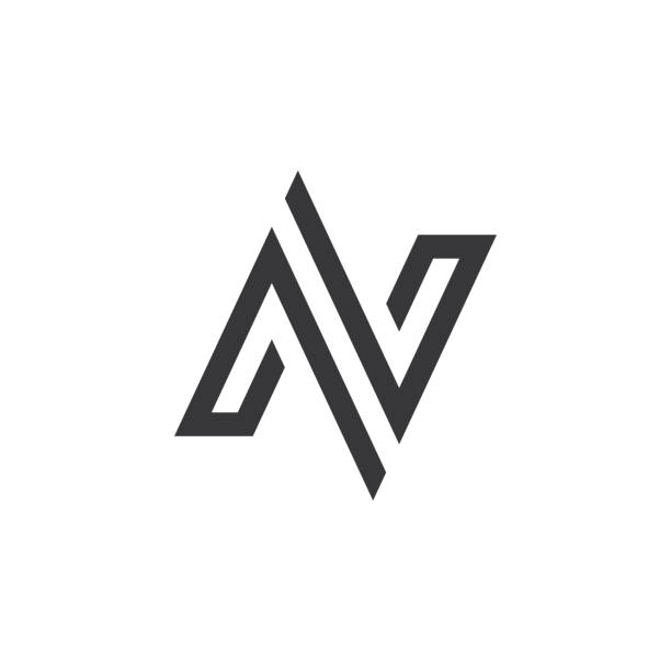 key Geometric letter N logotype template. Vector icon. letter v stock illustrations