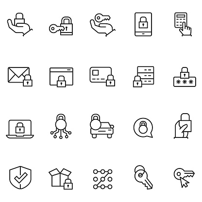 Keys and lock icons