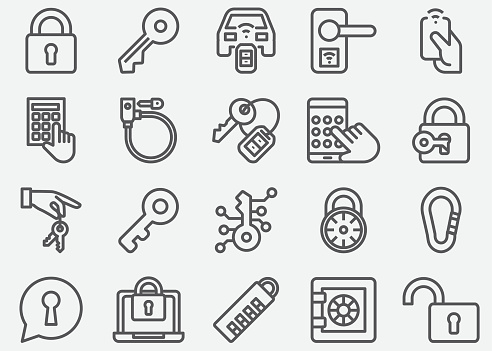 Keys and Locks Line Icons
