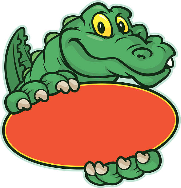 Kid Gator Mascot This cute Gator mascot was created with separate sign, tail, hands and torso for easy design and alteration. alligator stock illustrations