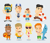 Kids and children ready for the swimming pool  vector illustration.