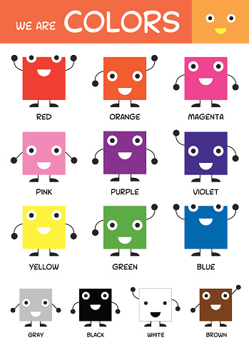 Kids Basic Colors Chart Stock Illustration - Download Image Now - iStock