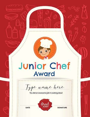 Kids Cooking class certificate design template