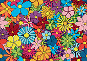 Colorful flowers seamless pattern.