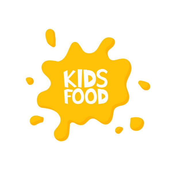 Kids food letters in juice splash. Vector illustration Kids food letters in juice splash. Vector illustration. food borders stock illustrations
