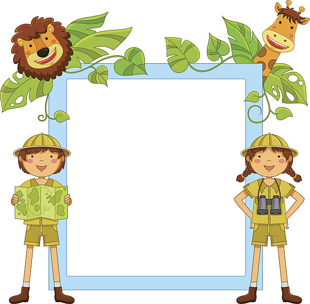 정글에서 아이 - rangers stock illustrations