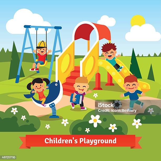 Children Playing At Playground Download Free Vectors Clipart