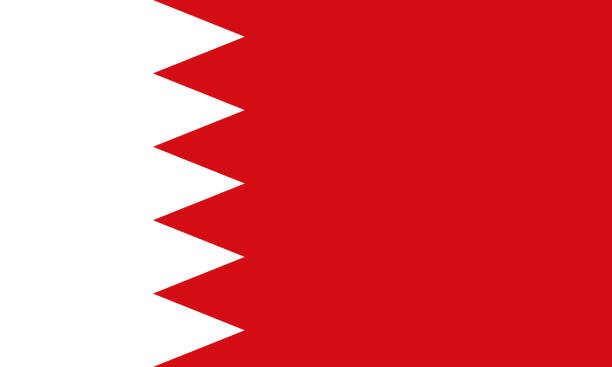 Kingdom of Bahrain Flag vector art illustration