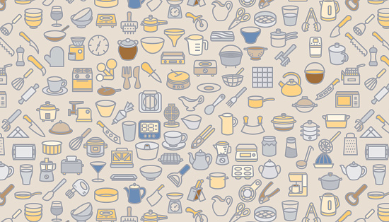 kitchen elements Seamless pattern