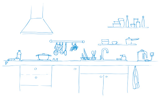 Kitchen Sink Kitchen Worktop With Sink The Sketch Of The