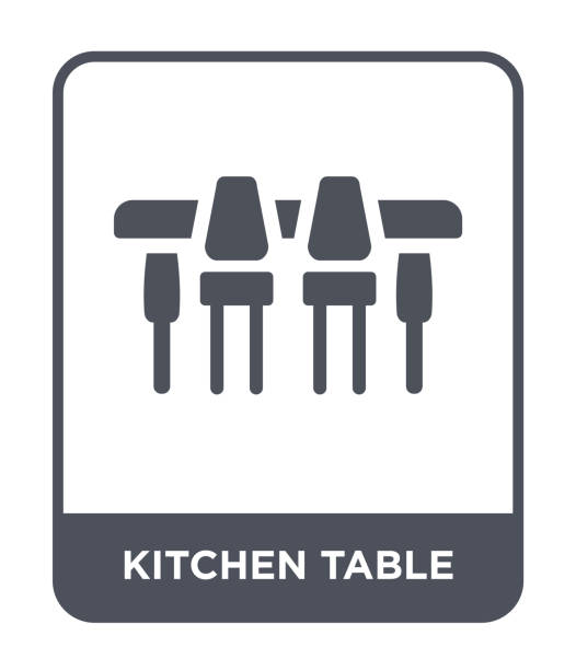stockillustraties, clipart, cartoons en iconen met keuken tabel pictogram vector op witte achtergrond, keuken tabel trendy gevuld pictogrammen van meubels en huishoudelijke collectie - kookeiland