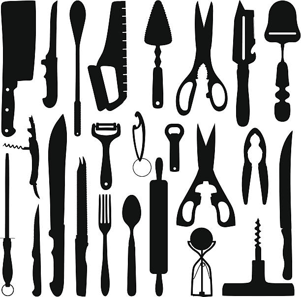 Household objects silhouette