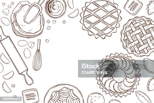 istock Kitchenware  for baking pies.  Vector  illustration. 1269056123