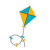 Colorful Kite Icono on Gray Background. Vector Illustration EPS10
