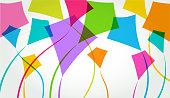Colourful overlapping silhouette Kite pattern