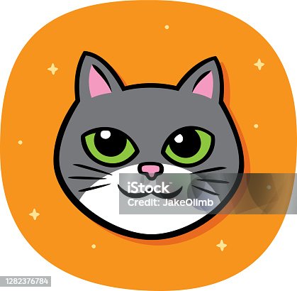 istock Kitty Face Doodle 1282376784