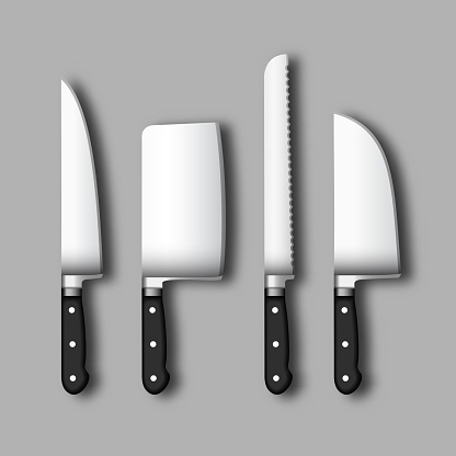 Knife Set realistic vector
