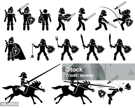 istock Knight templar from medieval and middle ages war. 647011546