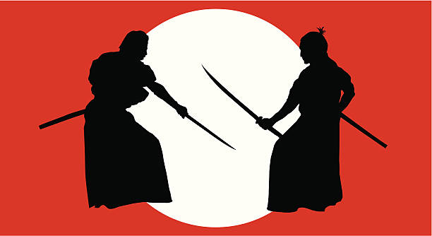 Knights of Japan or  Samurai ( Vector ) Warriors. svg stock illustrations