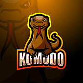 Vector illustration of Komodo mascot esport logo design