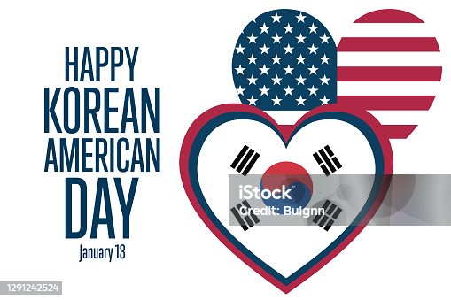 istock Korean American Day. January 13. Holiday concept. Template for background, banner, card, poster with text inscription. Vector EPS10 illustration. 1291242524