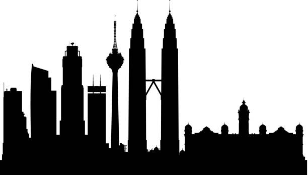 Kuala Lumpur (All Buildings Are Complete and Moveable) Kuala Lumpur. All buildings are complete and moveable. petronas towers stock illustrations