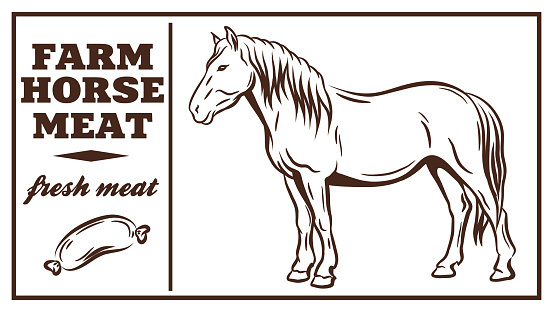 Label of meat products. Horsemeat