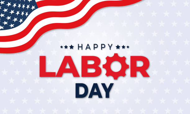 Labor Day background Labor Day background or banner with USA flag and text. Vector illustration labor day stock illustrations