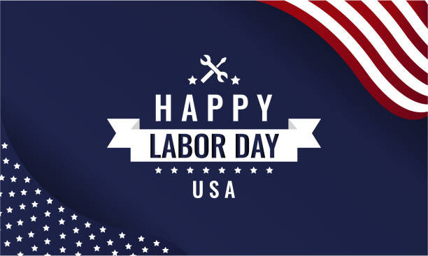 Labor Day blue Happy Labor Day greeting card or background. vector illustration. labor day stock illustrations