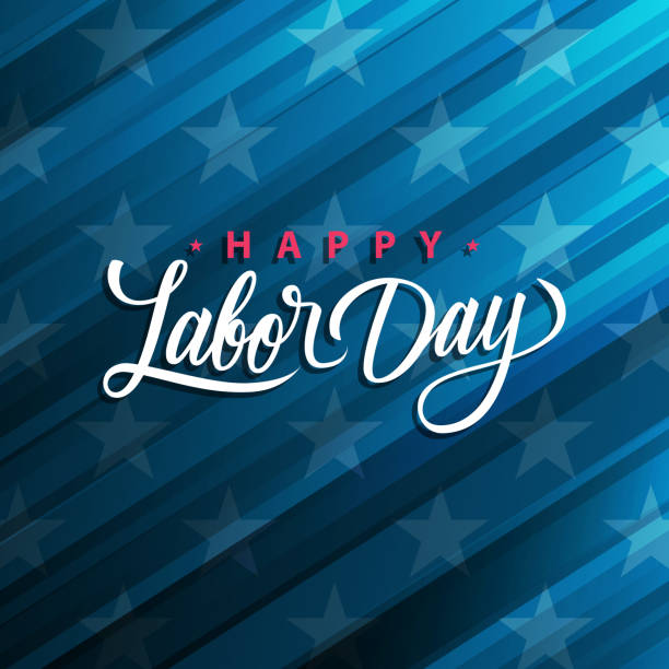 USA Labor Day greeting card with handwritten holiday greetings Happy Labor Day. United States national holiday. USA Labor Day greeting card with handwritten holiday greetings Happy Labor Day. United States national holiday vector illustration. labor day stock illustrations