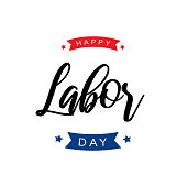 Labor Day lettering card on white background. Vector illustration. EPS10