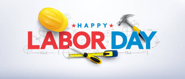 Labor Day poster template.International Workers' Day celebration with Yellow safety hard hat and construction tools.Sale promotion advertising Poster or Banner for Labor Day Labor Day poster template.International Workers' Day celebration with Yellow safety hard hat and construction tools.Sale promotion advertising Poster or Banner for Labor Day labor day stock illustrations