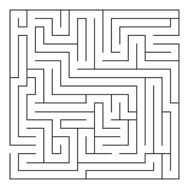 Labyrinth. Maze. Labyrinth. Maze. Entrance and exit. Find the way. Black and white vector illustration. maze stock illustrations