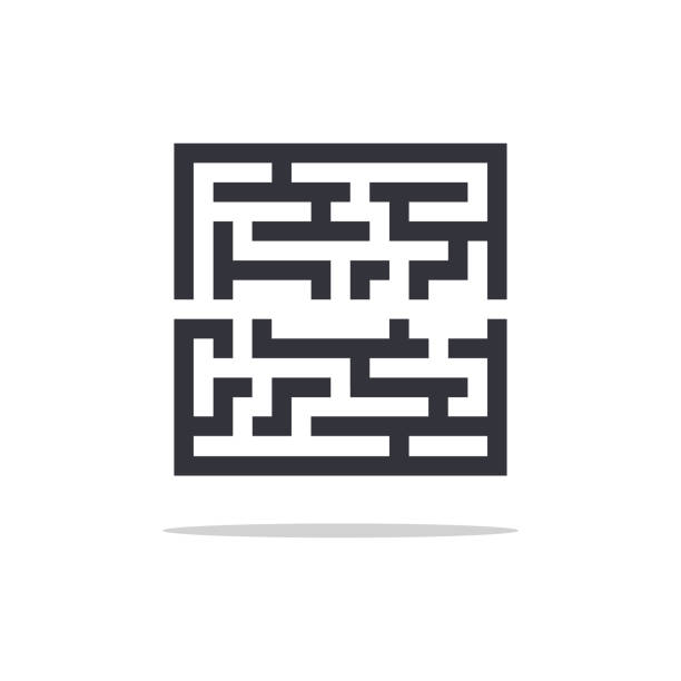 Labyrinth vector icon Labyrinth vector icon maze icons stock illustrations
