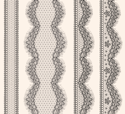 Lace Ribbons Seamless Pattern.
