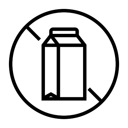 Lactose Free Line Icon, Outline Symbol Vector Illustration