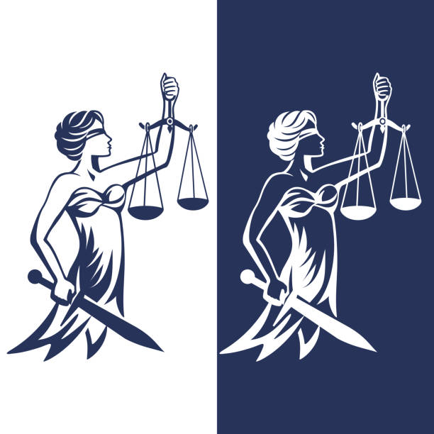 Lady Justice, Femida Lady justice, Themis with sword and scales. Fair trial Law. Femida. Blindfolded lady. Vector illustration. lady justice stock illustrations