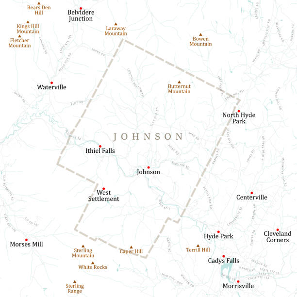 vt lamoille johnson vector mapa drogowa - johnson & johnson stock illustrations