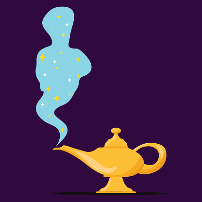 ジン、アラジンの魔法のランプのアラジン ランプ - イラスト素材...