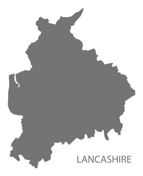 Lancashire county map England UK grey illustration silhouette shape Lancashire county map England UK grey illustration silhouette shape lancashire stock illustrations