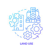 istock Land use blue gradient concept icon 1387061100