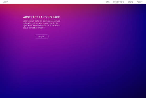 Landing page mesh blue Abstract gradient landing page. Ultraviolet futuristic backdrop. Front design. purple background stock illustrations