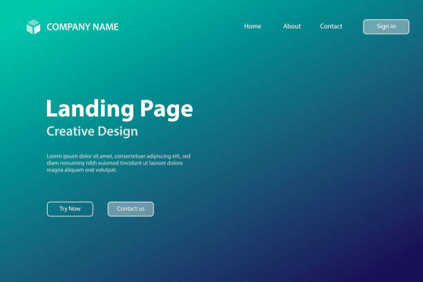 Landing page Template - Abstract blurred background - defocused Green gradient Landing page template for your website. Modern and trendy abstract background with a defocused and blurred gradient, can be used for your design, with space for your text (colors used: Green, Blue, Black). Vector Illustration (EPS10, well layered and grouped), wide format (3:2). Easy to edit, manipulate, resize or colorize. landing page stock illustrations