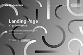 Landing page template for your website. Modern and trendy abstract background with geometric shapes. This illustration can be used for your design, with space for your text (colors used: White, Gray, Black). Vector Illustration (EPS10, well layered and grouped), wide format (3:2). Easy to edit, manipulate, resize or colorize.