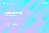 Landing page template for your website. Modern and trendy abstract background with geometric shapes. This illustration can be used for your design, with space for your text (colors used: Turquoise, Blue, Gray, Purple, Pink). Vector Illustration (EPS10, well layered and grouped), wide format (3:2). Easy to edit, manipulate, resize or colorize.